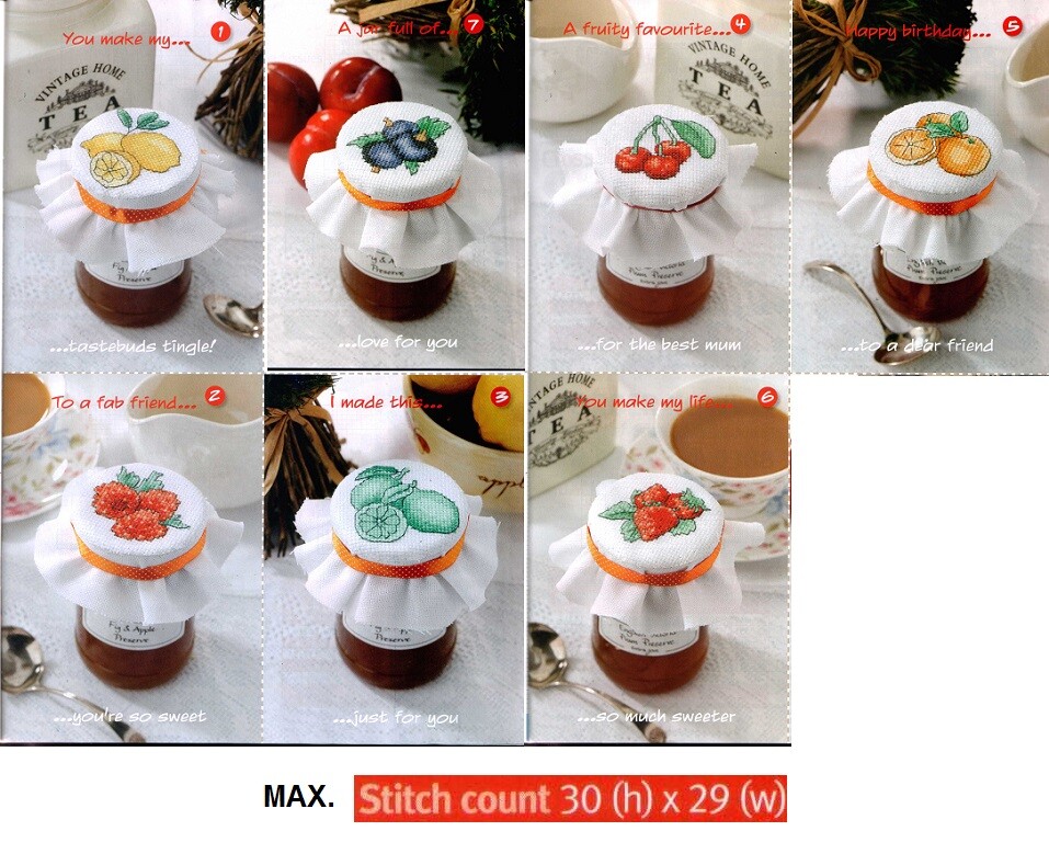 FRUITY JAMS  CROSS STITCH PATTERN ONLY   EK - EAP