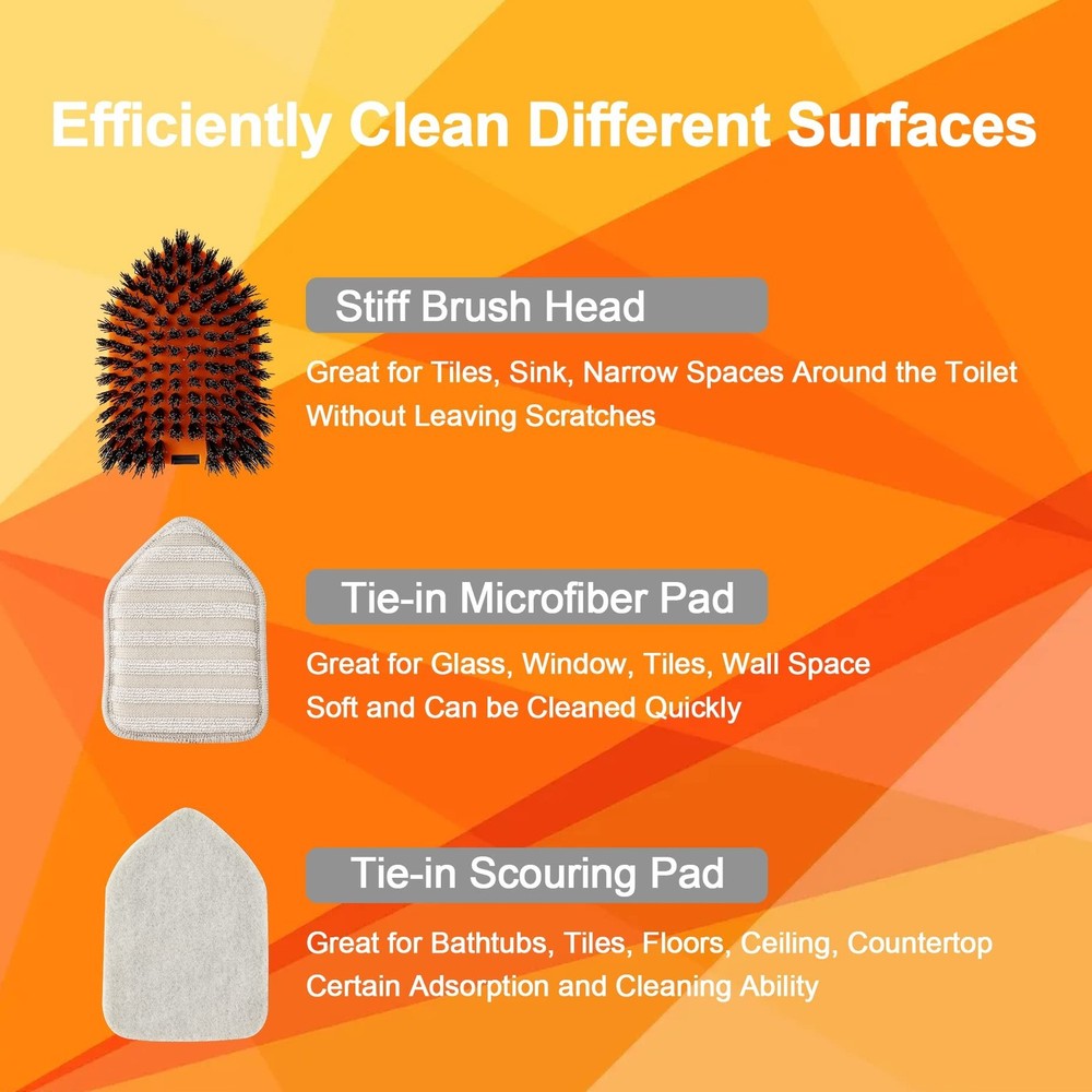 Tub Tile Shower Brush for Cleaning with Different Function Cleaning Pads and ...