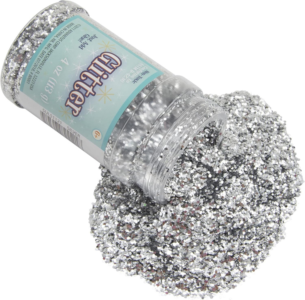 SUL51121 4 Oz. Glitter Jar - Silver