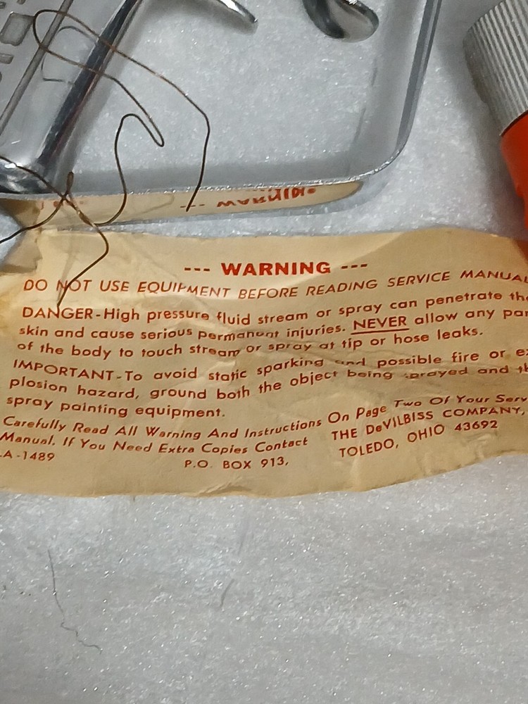 DeVILBISS SPRAY GUN JGB-509 MADE IN U.S.A.