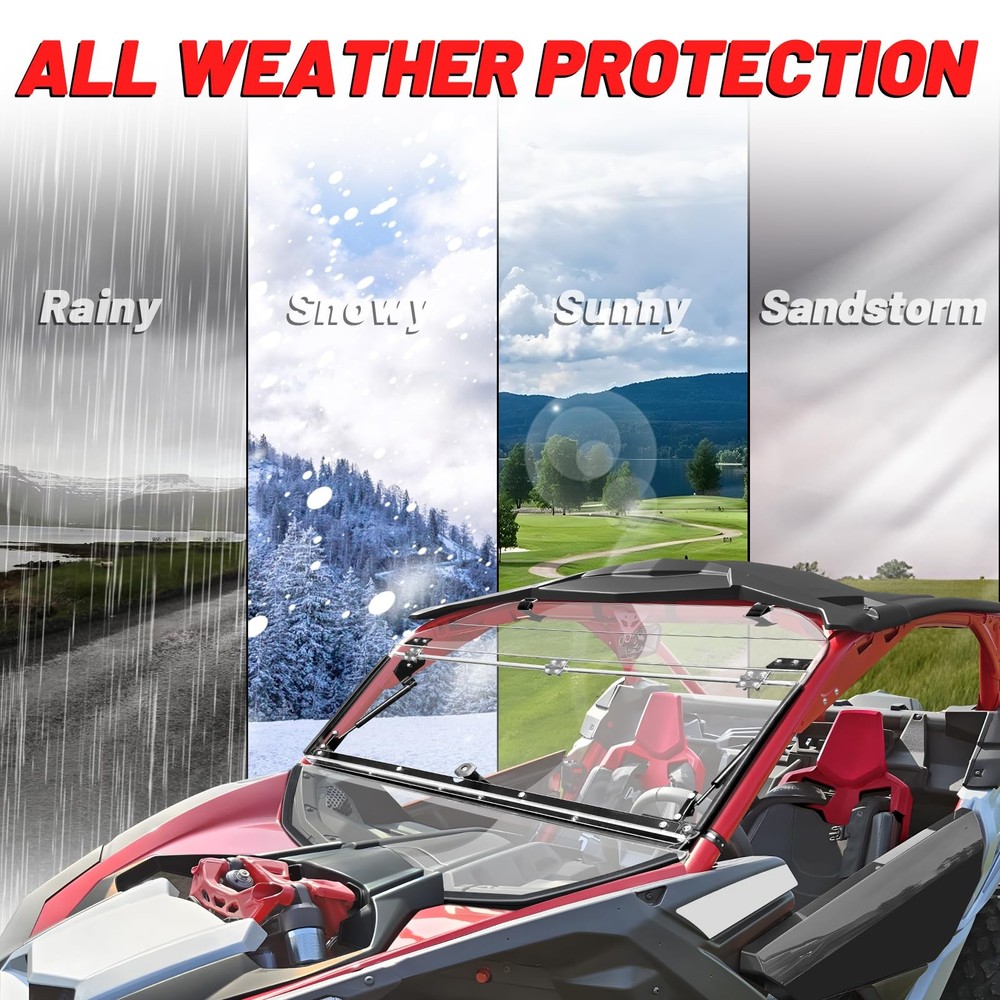 Front X3 Flip Windshield Scratch Proof Full Windshield Clear one size