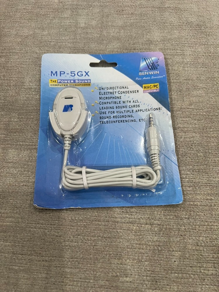 NEW / NOS Benwin MP-5GX Power Sound Computer Microphone MAC / PC