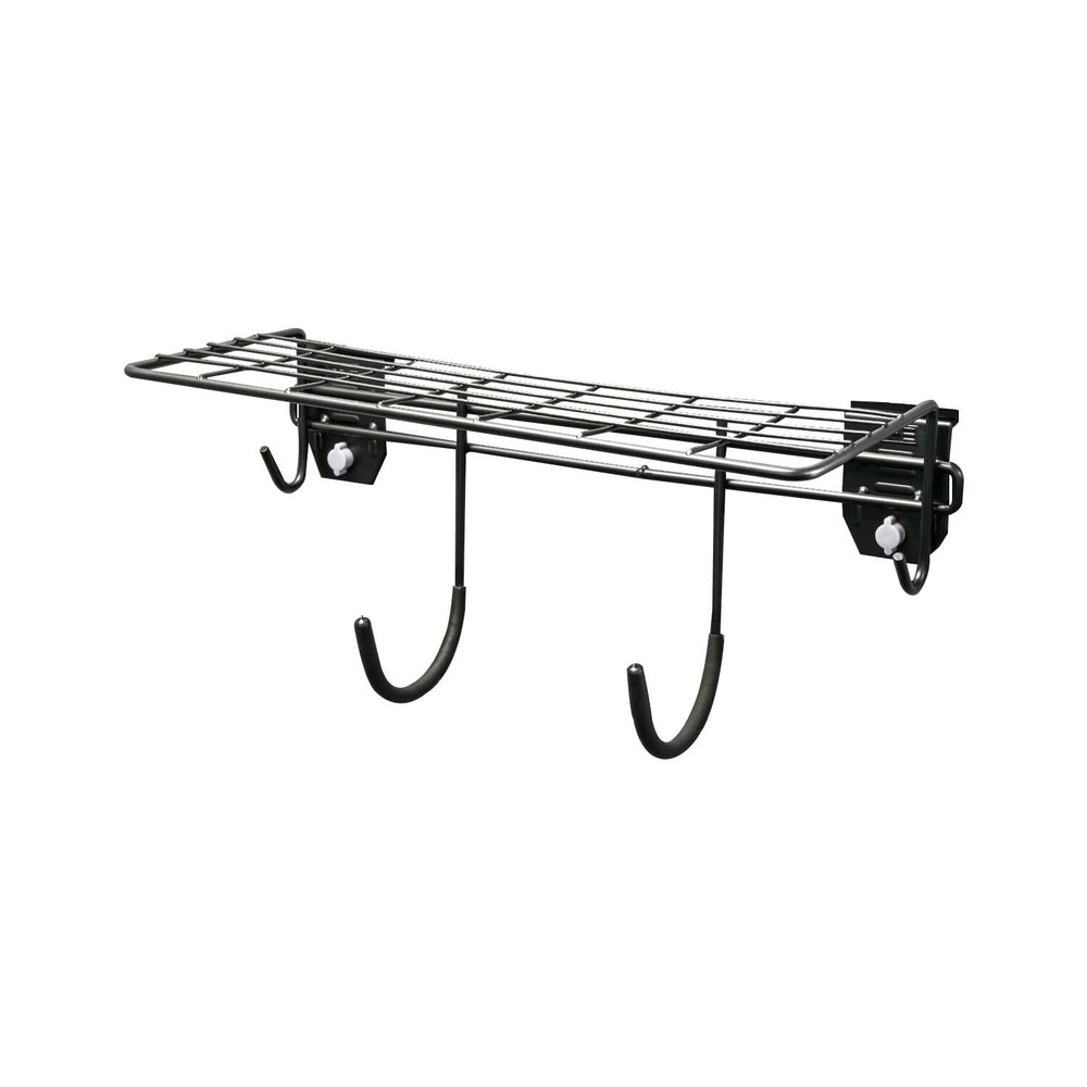 EVOPanel Wall Storage System Shelf with Hooks Black EPHOSH