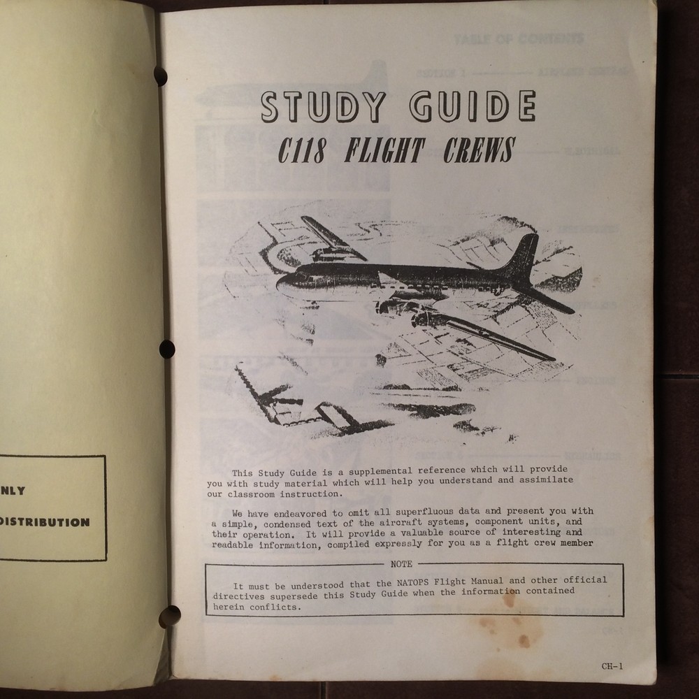 Douglas C-118 Liftmaster Flight Crew Study Guide aka DC-6