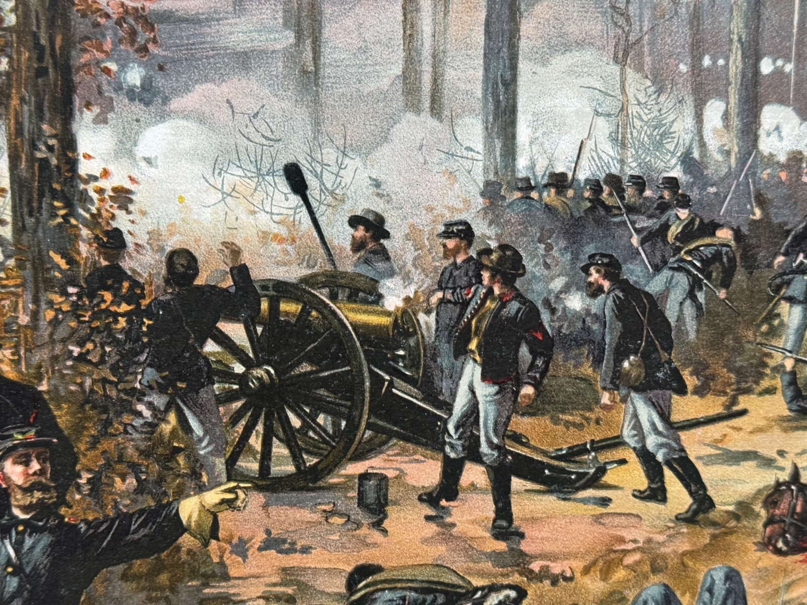 BATTLE OF SHILOH PITTSBURG ORIGINAL CIVIL WAR LITHOGRAPH L. PRANG 1888 BOSTON