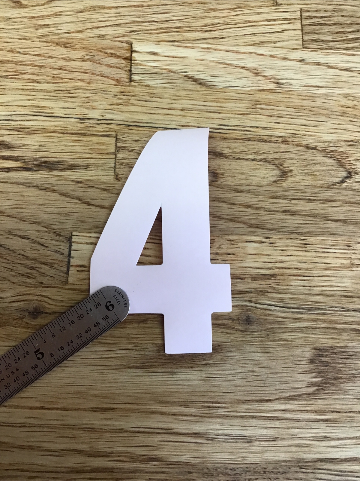 Firefighter / EMT Turnout Coat Reflective Iron-On Number “4” Orange/Red D-6