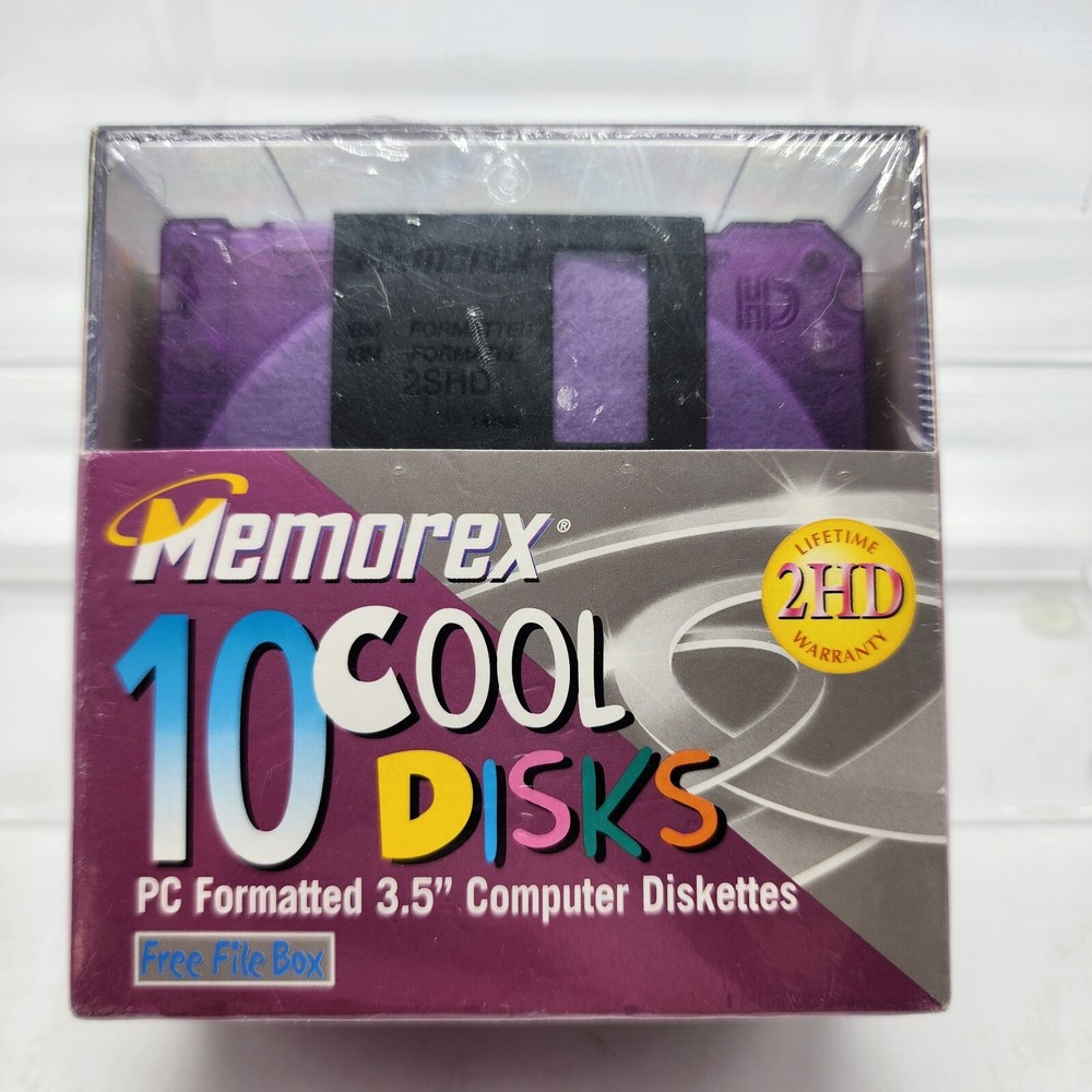 10 Pack Memorex 2HD 3.5" Computer Diskettes PC Format Cool Disks Sealed