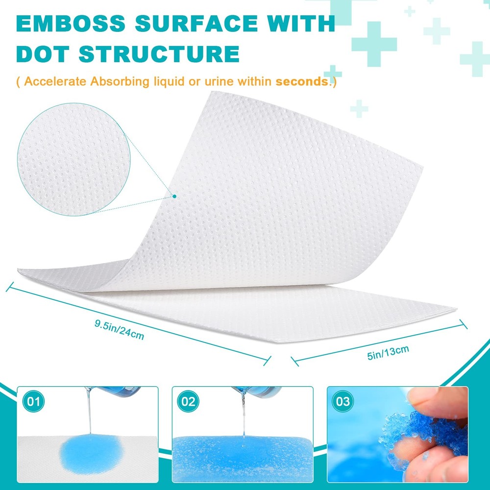 Oumee 90 Count Absorbent Commode Pads for Bedside 9.5*5in-90, White