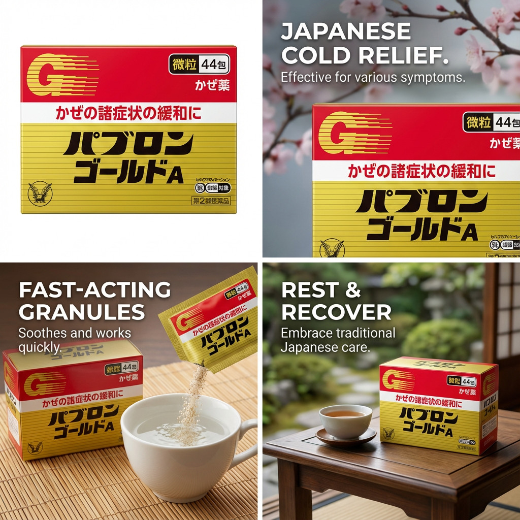 Pabron Gold A Fine Granules 44 Packets - Japanese Cold & Flu Medicine for Cough