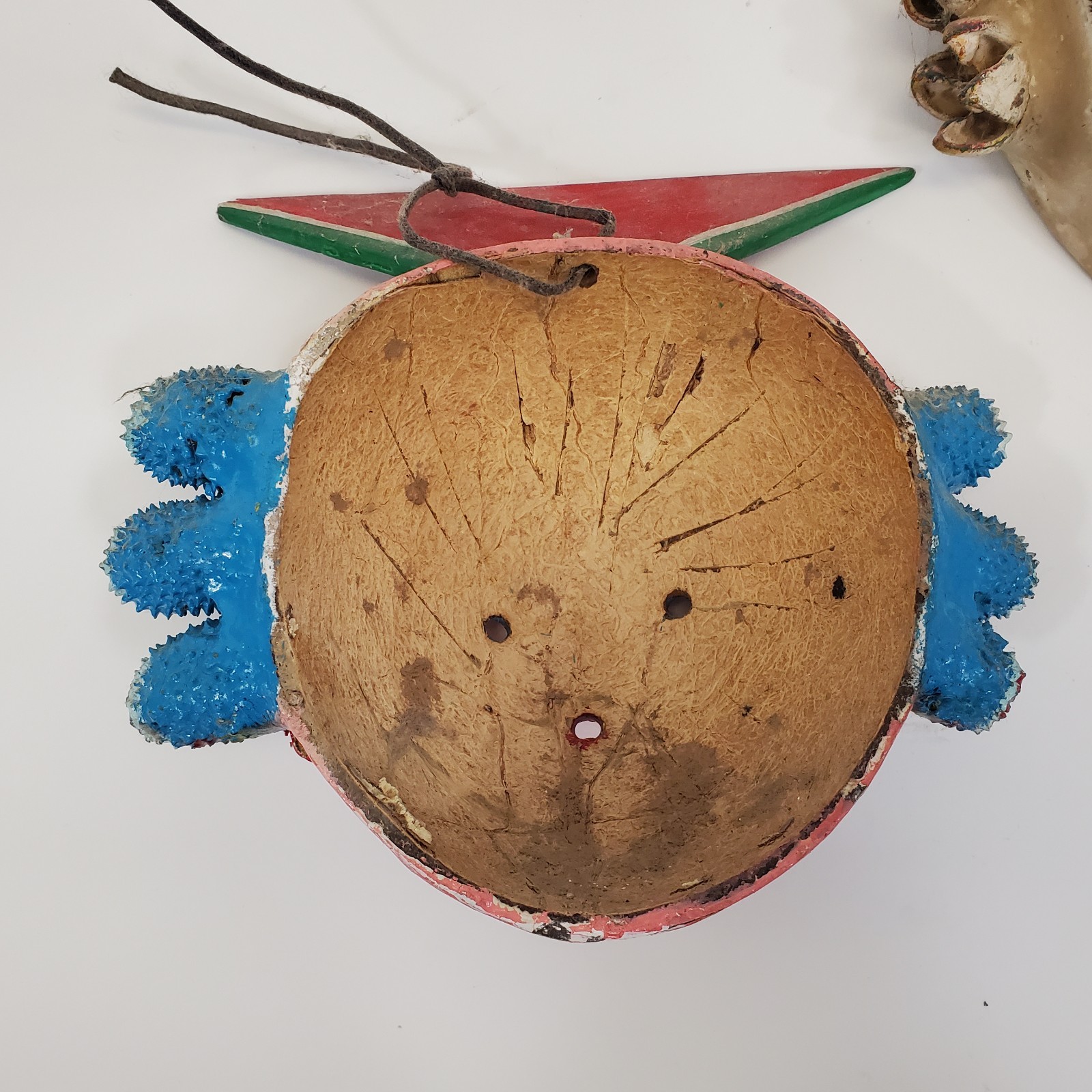 Vintage Lot of 3 Mexican Coconut Shell Folk Art Masks Guerrero Wall Decor
