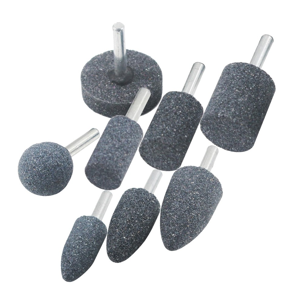 Inovsolid 8 Pcs Assorted Drill Grinding Stones 1/4 Inch Shank Various Shape A...