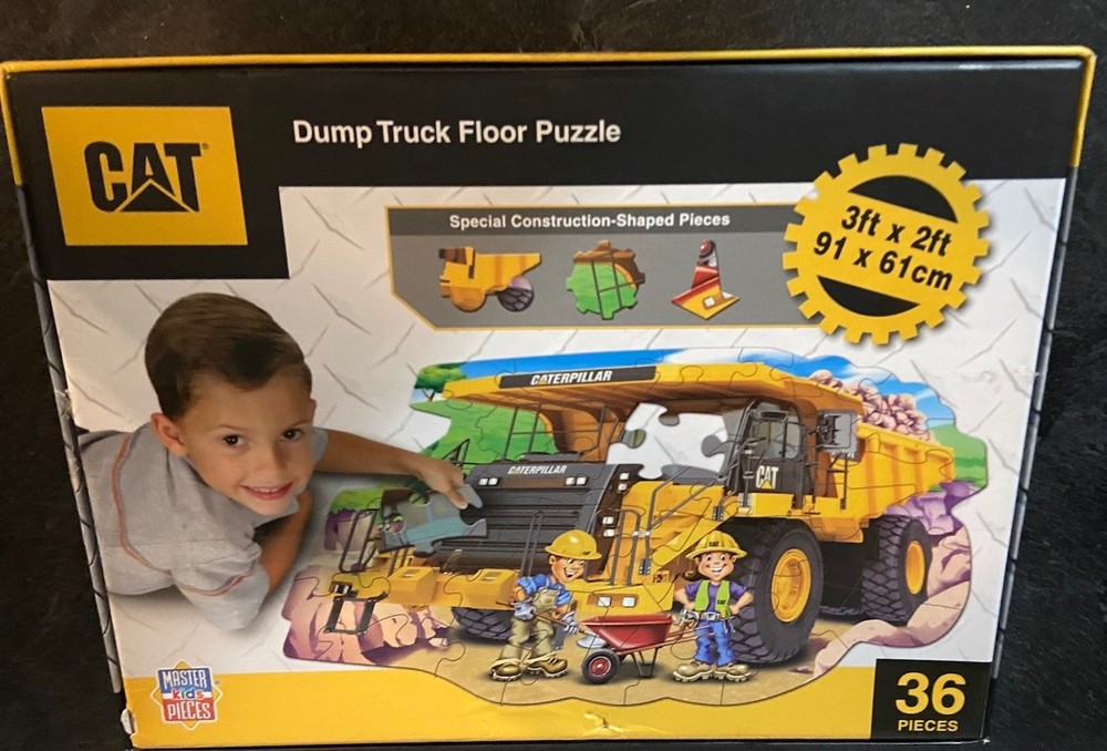 MasterPieces Dump Truck Caterpillar Construction 36 Pc Floor Puzzle Complete