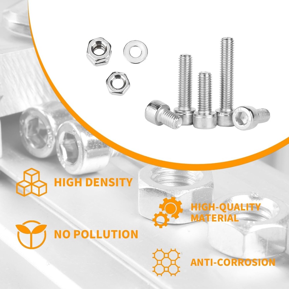 750 Pcs M2.5 Screws, Nuts and Washers Set - Metric Hex Socket Head Cap