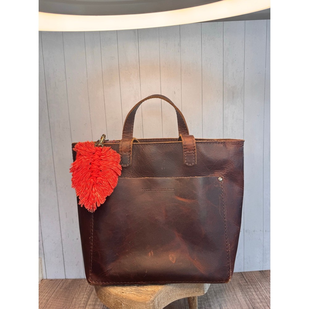 Red Speckled Macrame Feather Bag Charm Macrame Boho Red Accessories Fast Ship