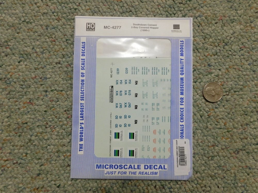 Microscale  decals HO MC-4277 Southdown Cement 2 bay covered hopper EEE