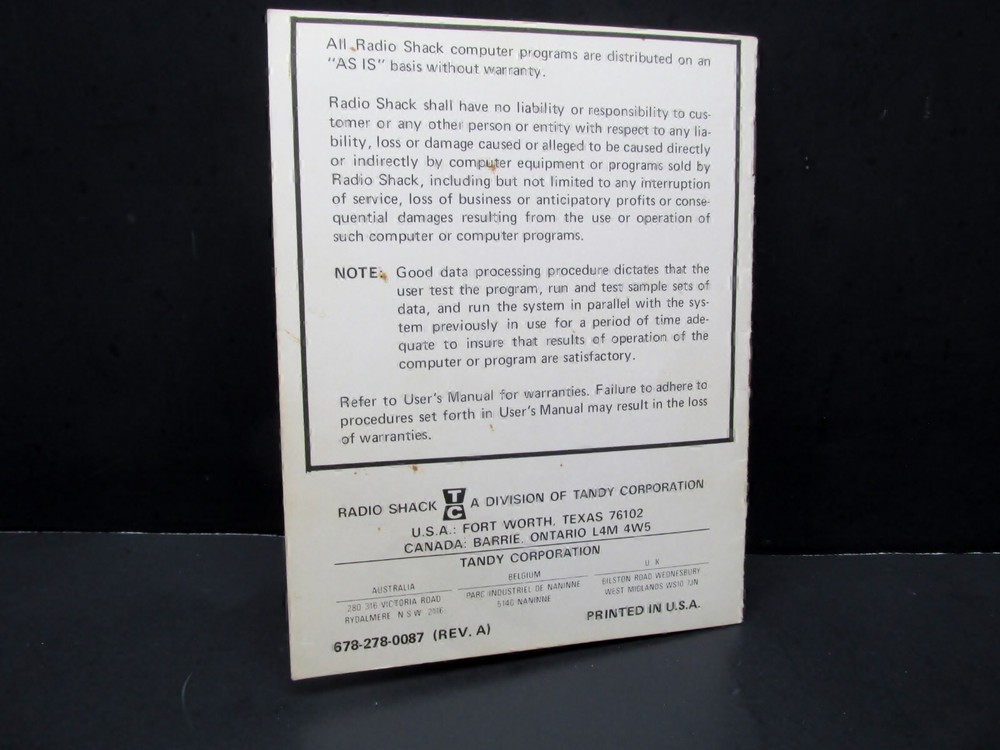 Radio Shack TRS-80, Program Conversion & Data Conversion Instruction Manual 1978