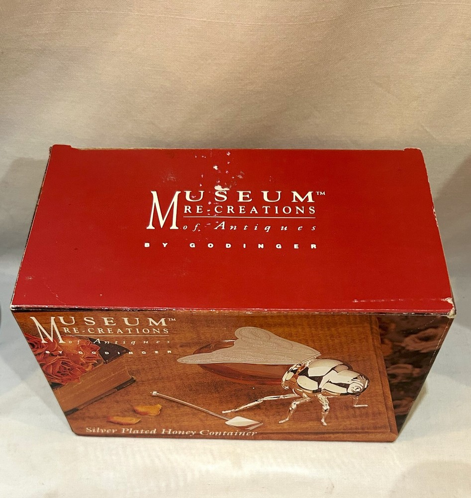 Godinger Silver Plated Honey Container Museum Recreation of Antique NIB