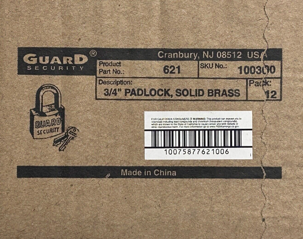 (12) Guard Security Backpack & Luggage 3/4" Rust Proof Solid Brass Body Padlock