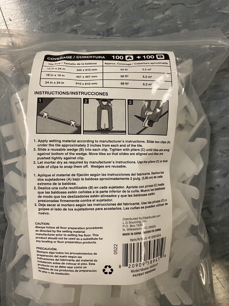 BRAND NEW Project Source Tile Leveling System #1690484 FLAT A-100 Clips per pack