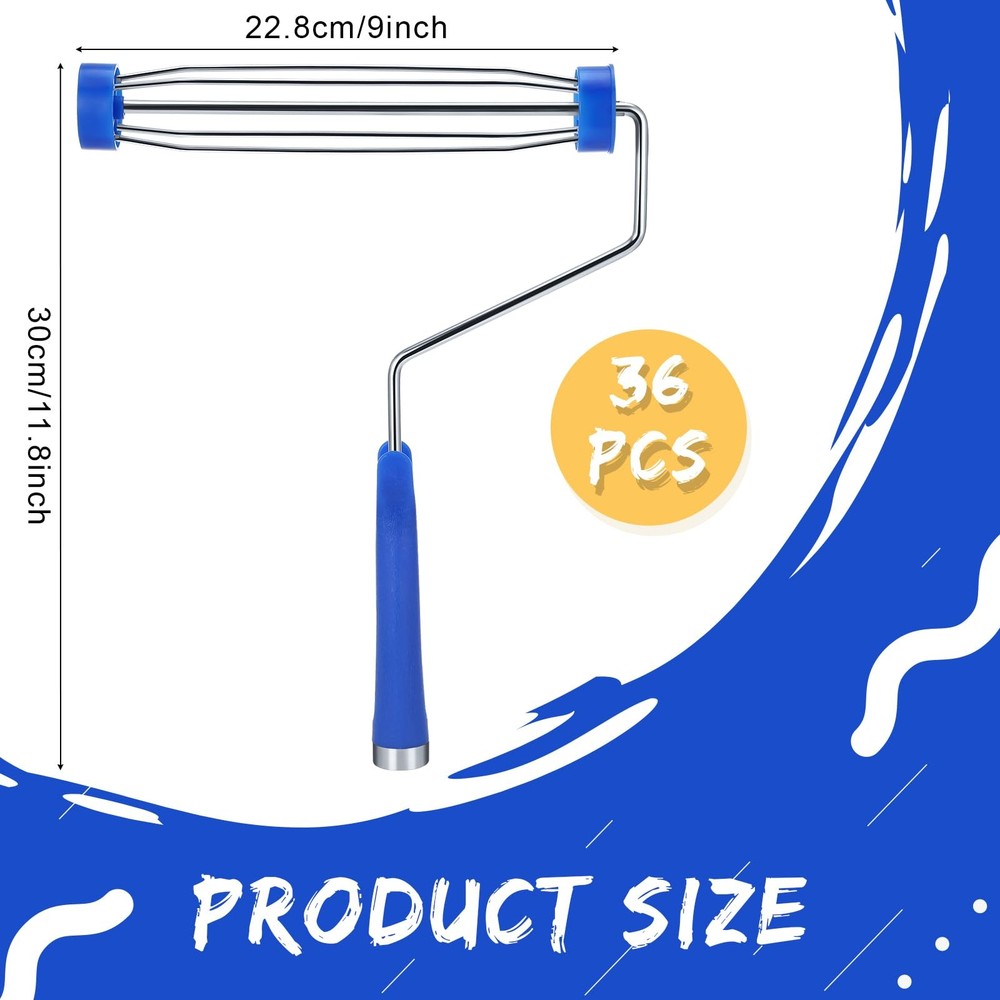 48 Pack 9 Inch Paint Roller Frame 5 Wire Galvanized Roller Handle Brush House...