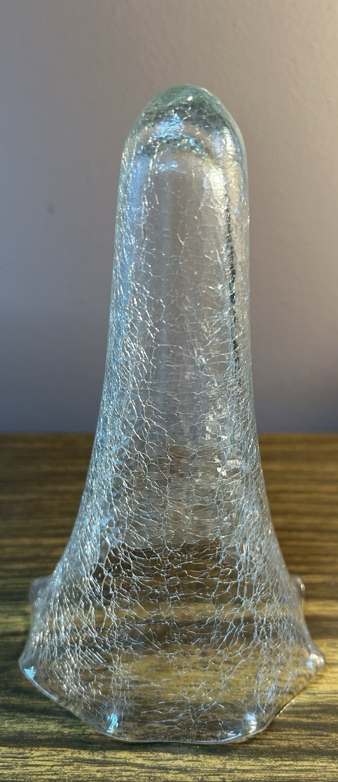 Vintage GATCO Solid Brass Mouse Bud Vase with Crackle Glass Insert