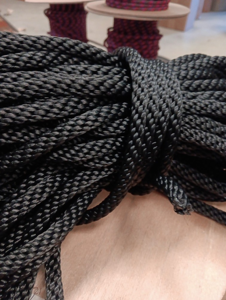 3/8” x 54ft. Solid Braid Polyester Rope. Made in USA. Black