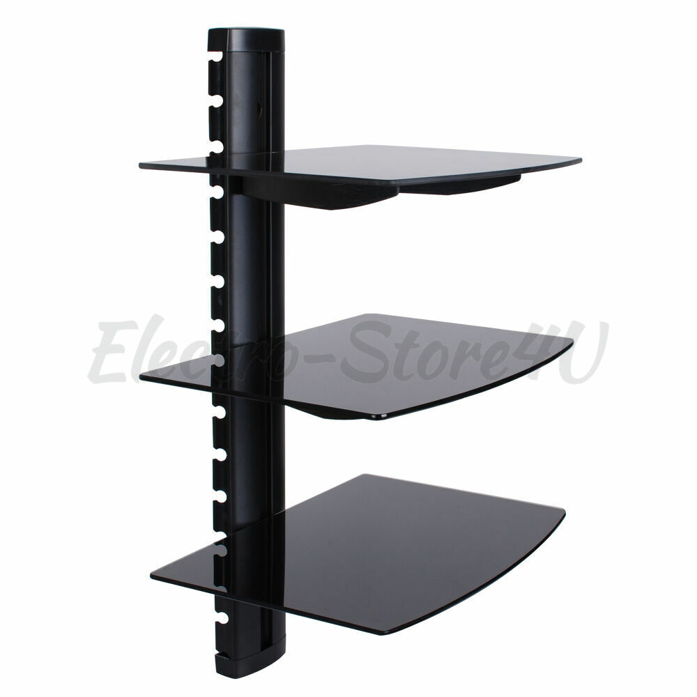 Wall Mount Shelf for TV Cable Box Tier Component Console AV DVR DVD Bracket