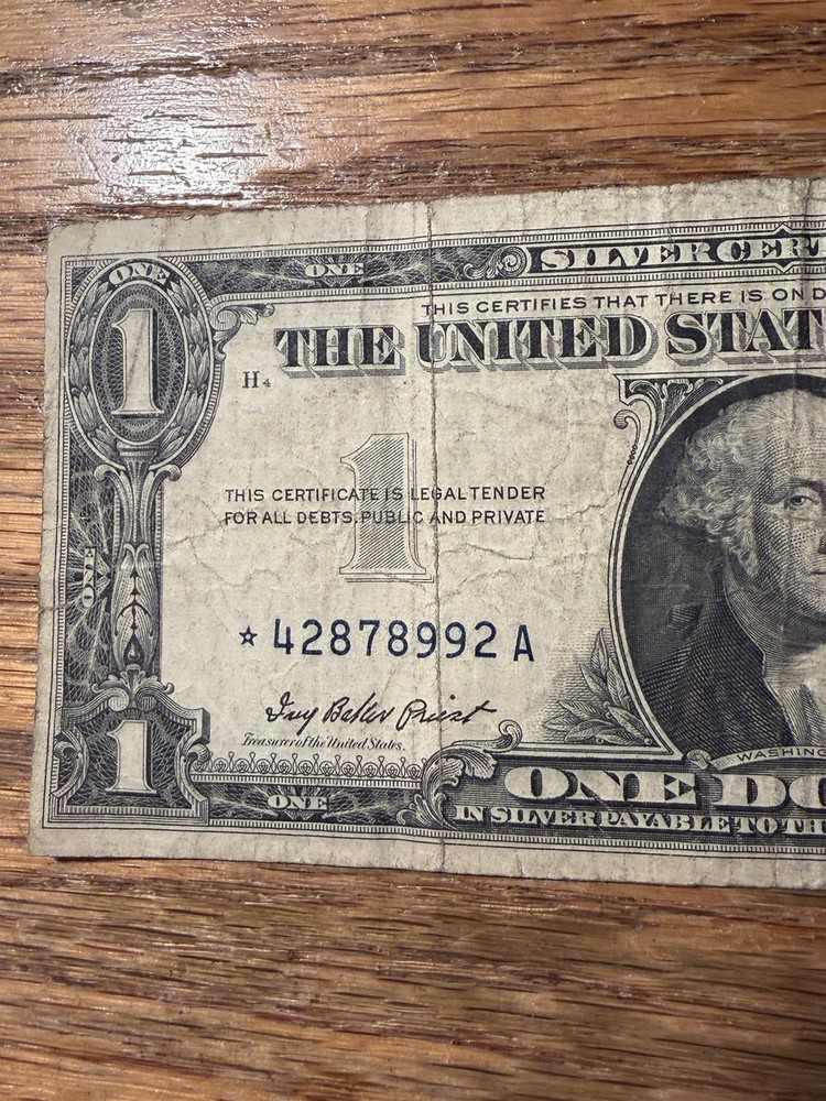 1957 One Dollar STAR NOTE $1 Silver Certificate Circulated
