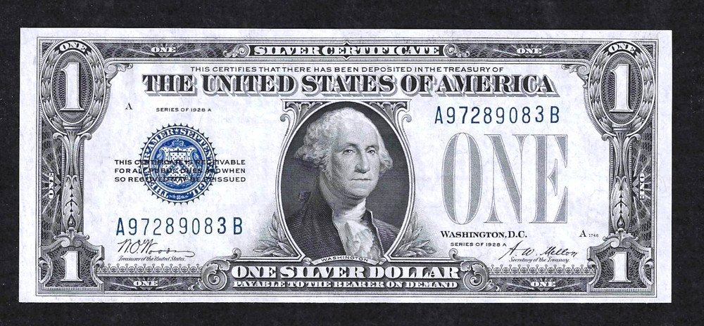 1928-A $1 SILVER CERTIFICATE ~ FUNNY BACK ~ SUPER GEM CRISP UNCIRCULATED NOTE