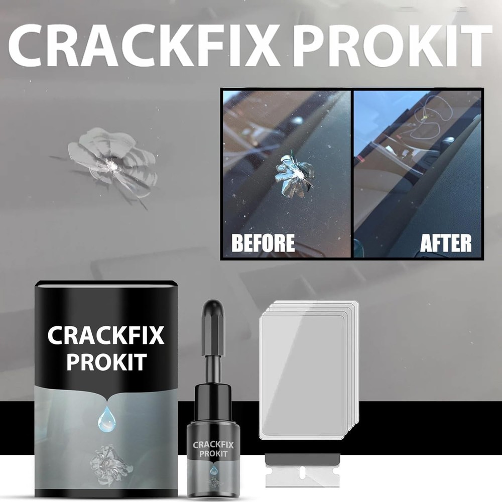 CrackFix Pro Windshield Repair Kit – Fix Chips & Cracks Fast