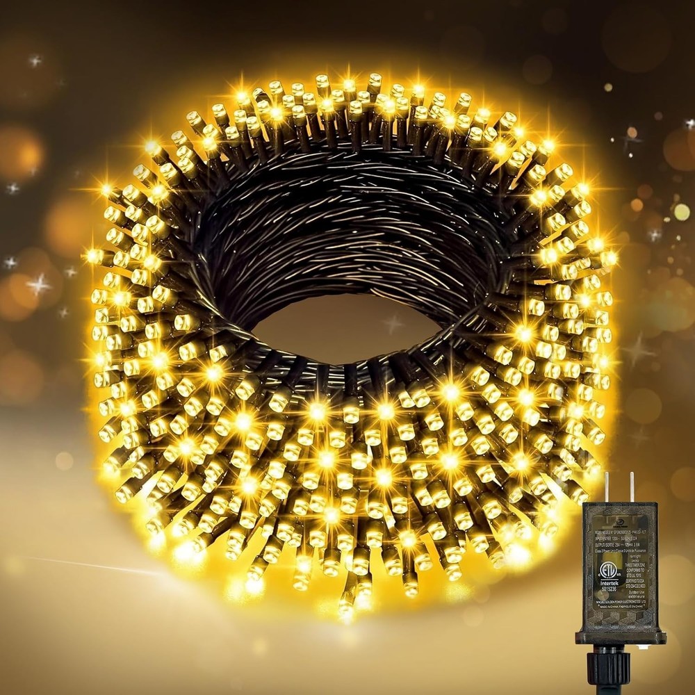 Waterproof 200 LED Connectable String Lights - 66FT Warm White for Holiday Decor
