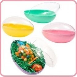 ONE Large 6" Plastic Panoramic Sugar Easter Egg Mold, Assorted Colors, Clear