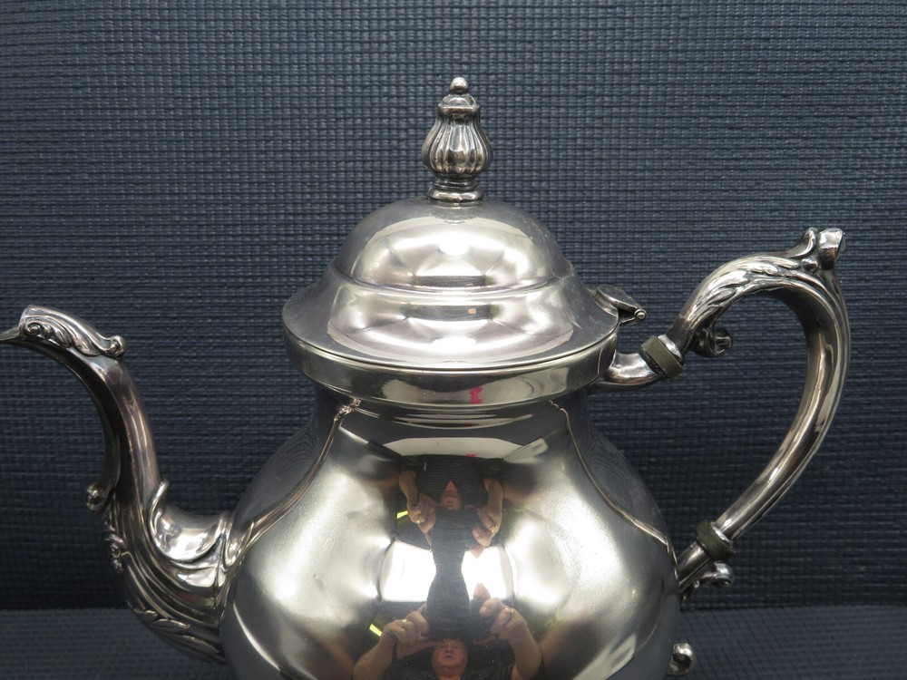 F B Rogers Silver Plate Hollow Ware Pattern #2351 Teapot 9 1/2" tall