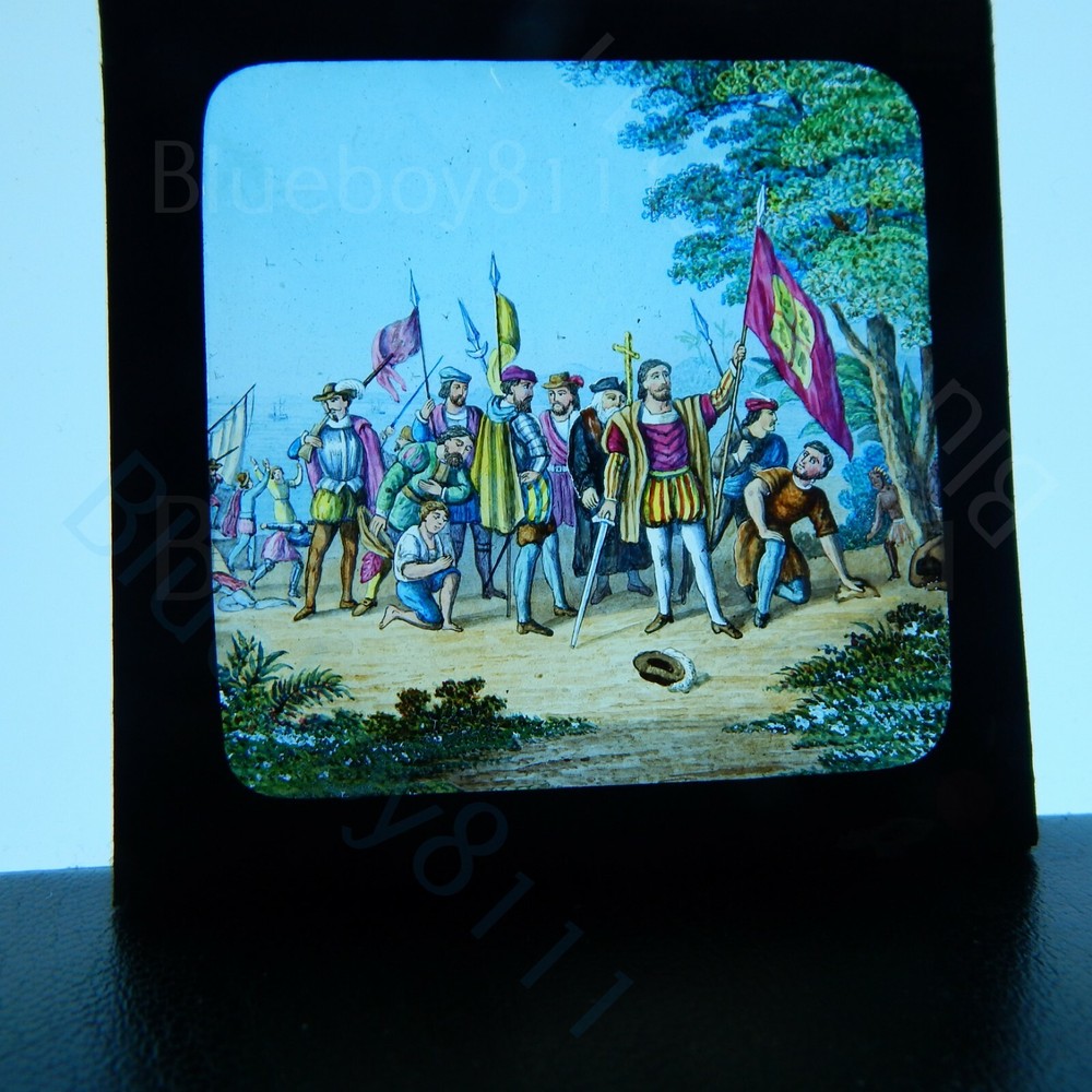 Colombus discovers america magic lantern