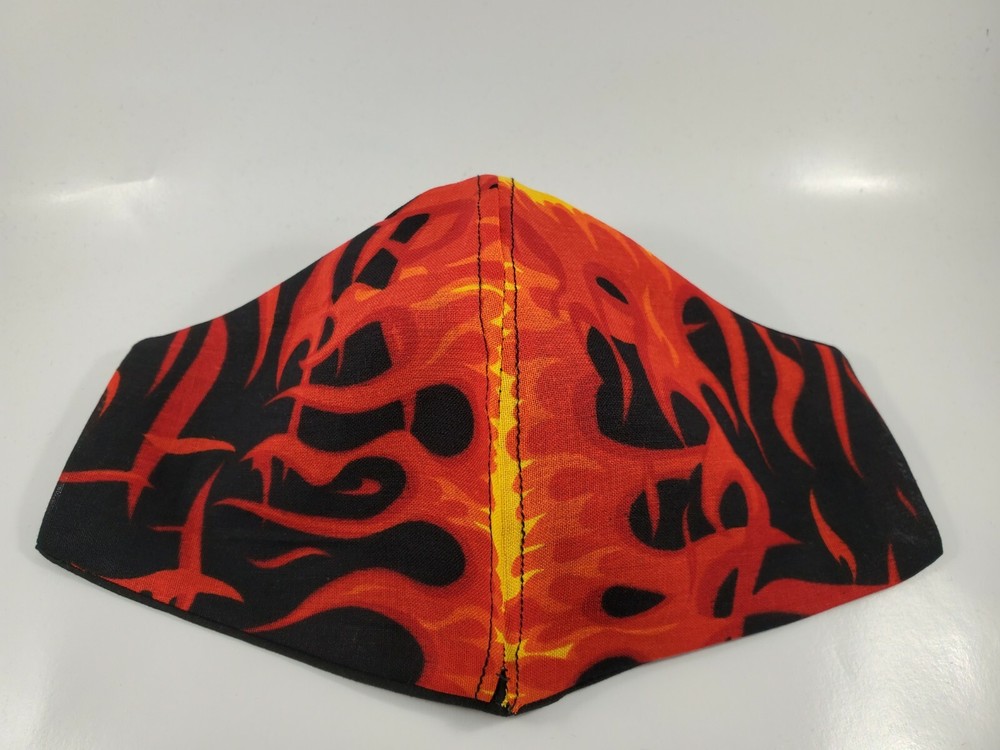 Flames handmade washable and reusable mask