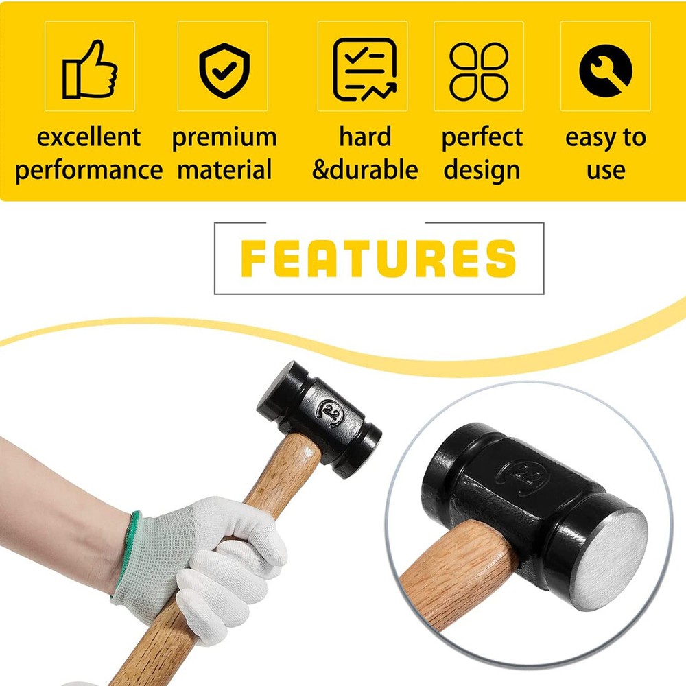 61B 36 OZ Blacksmith Farrier Rounding Hammer Tool For Blacksmithing Forging