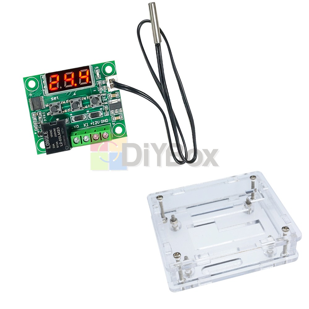 W1209 DC12V Digital Thermostat Temperature Control Switch Sensor +Case -50~110°C
