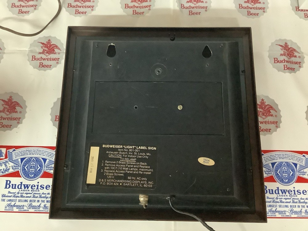 Budweiser Light Clock With Two Sconces
