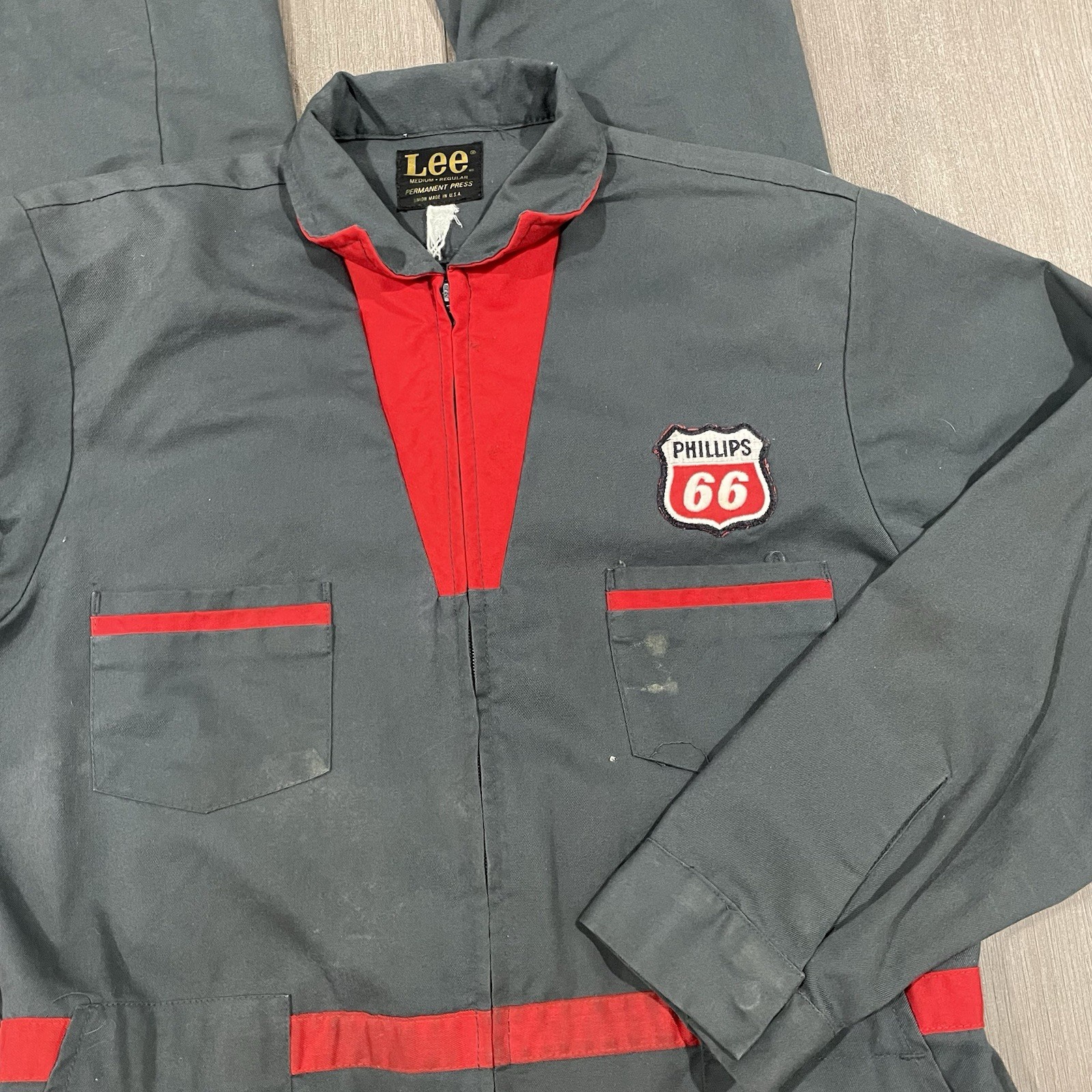 Vtg 70s Conoco Phillips 66 Gasoline Service Attendant Work Uniform Lee Union MD