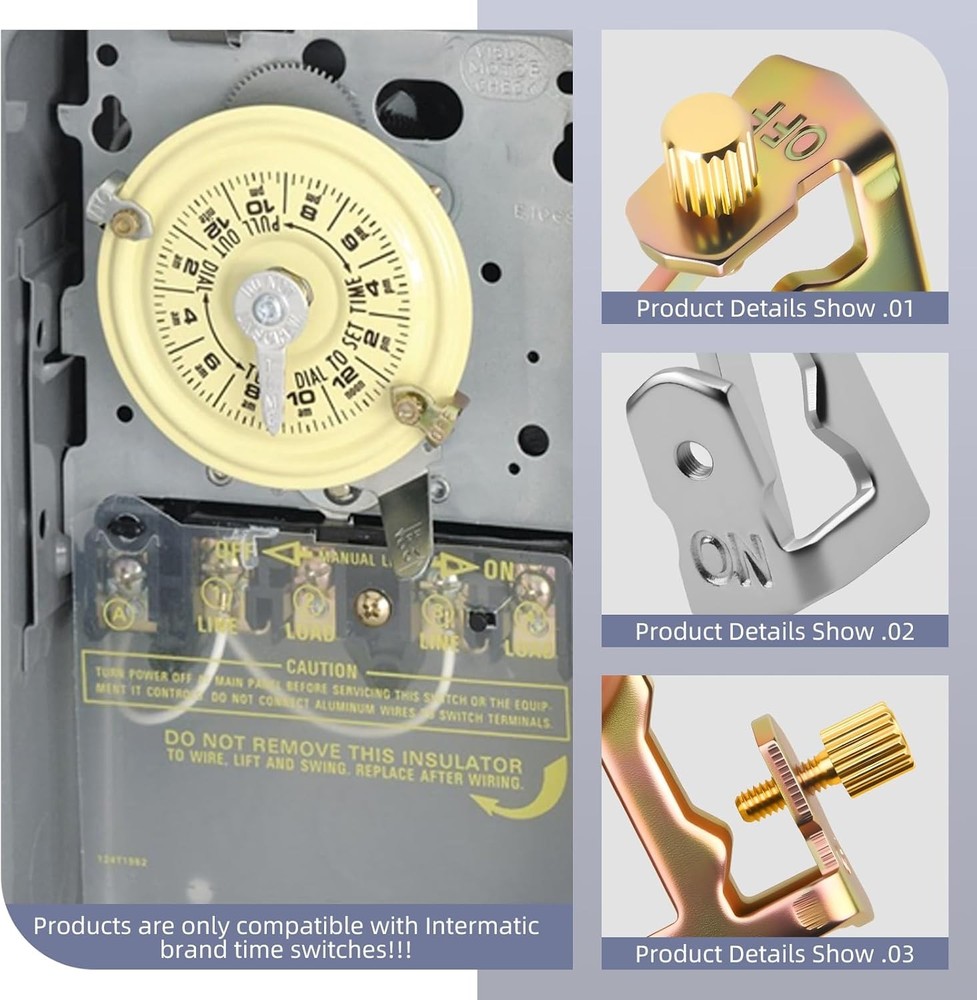 10-Pack Pool Timer On Off Clips - Time Switch Replacement Compatible with Interm