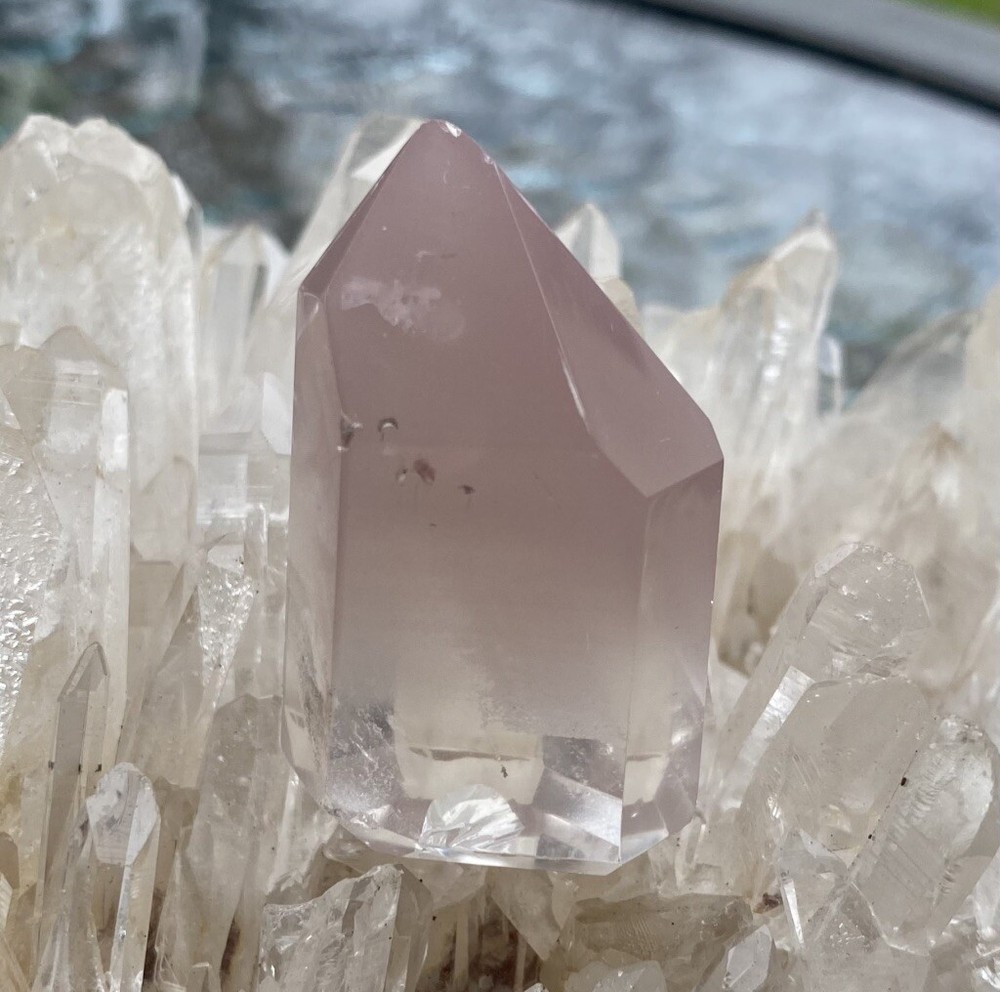 Clear Quartz Lithium point with phantom **Unique ** A Grade !