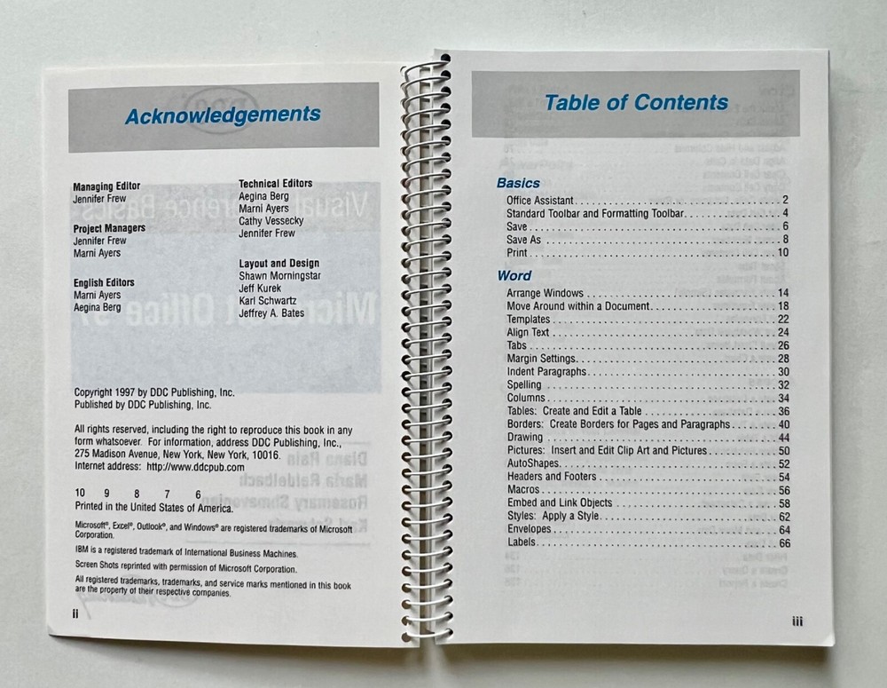 DDC Microsoft Office 97 Visual Reference Basics Learning Manual Rain Reidelbach