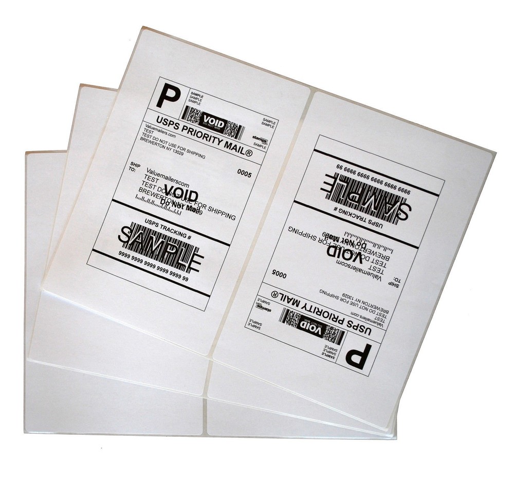 8.5" x 5.5" Rounded Corner Half Sheet Shipping Labels for Laser & Inkjet Printer