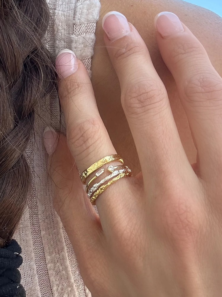 Thin Hammered Ring