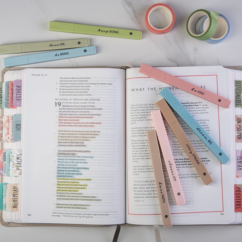 DIVERSEBEE Bible Highlighters with Soft Chisel Tip, 8 Pack 8 Pack, Earthy