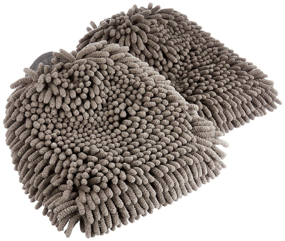 Amazon Basics Absorbent Microfiber Car Wash Drying Mitts, 2 2 Pack, Gray