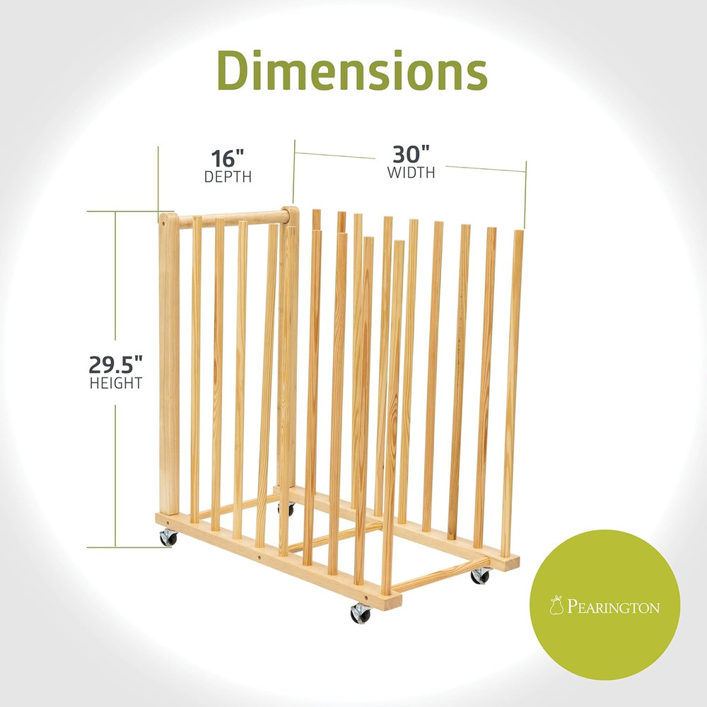 Portable Art Storage Rack with Wheels & Handle for Studios and Classrooms