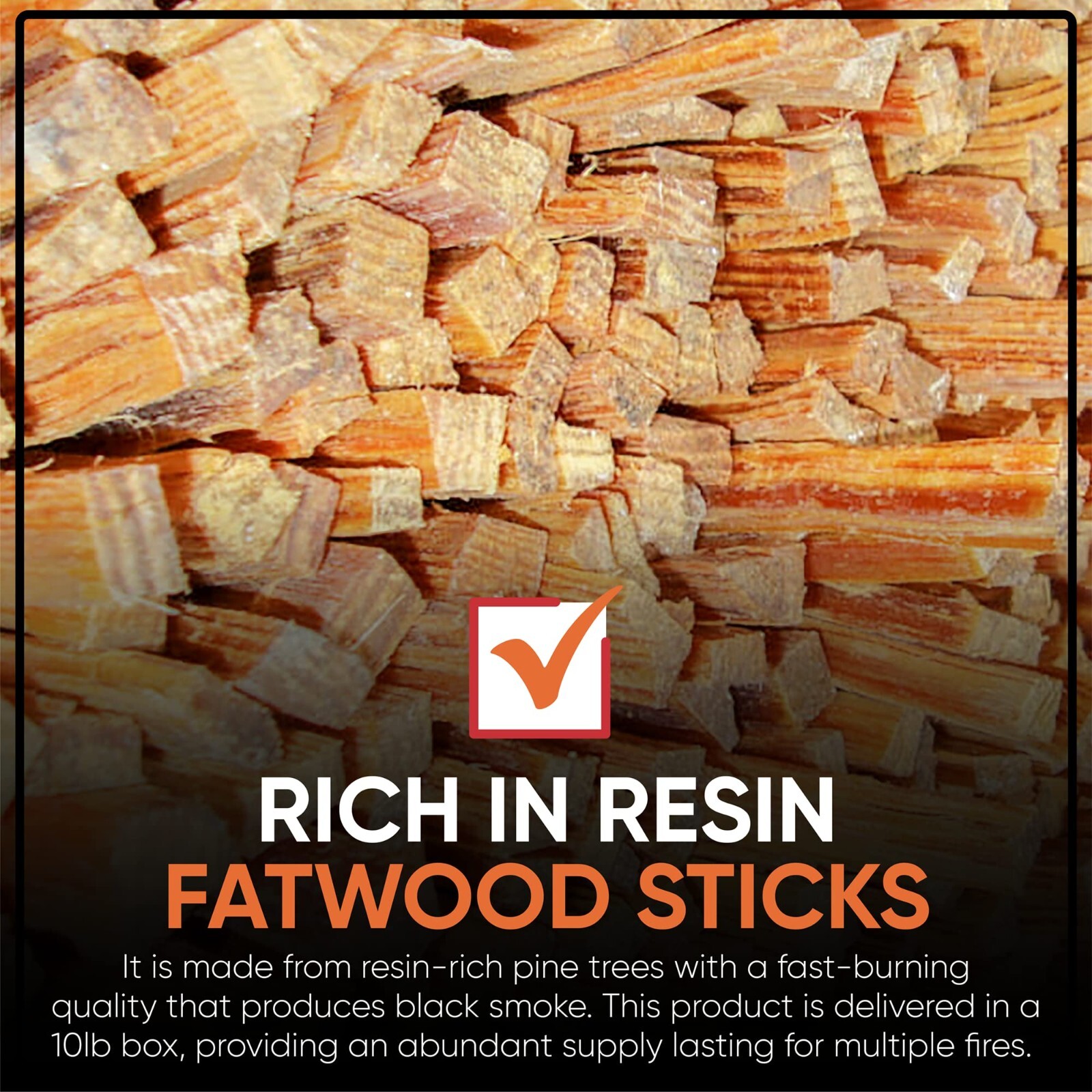 Vivlly 10lb Fatwood Fire Starter Pack – Starter Wood for Fireplace