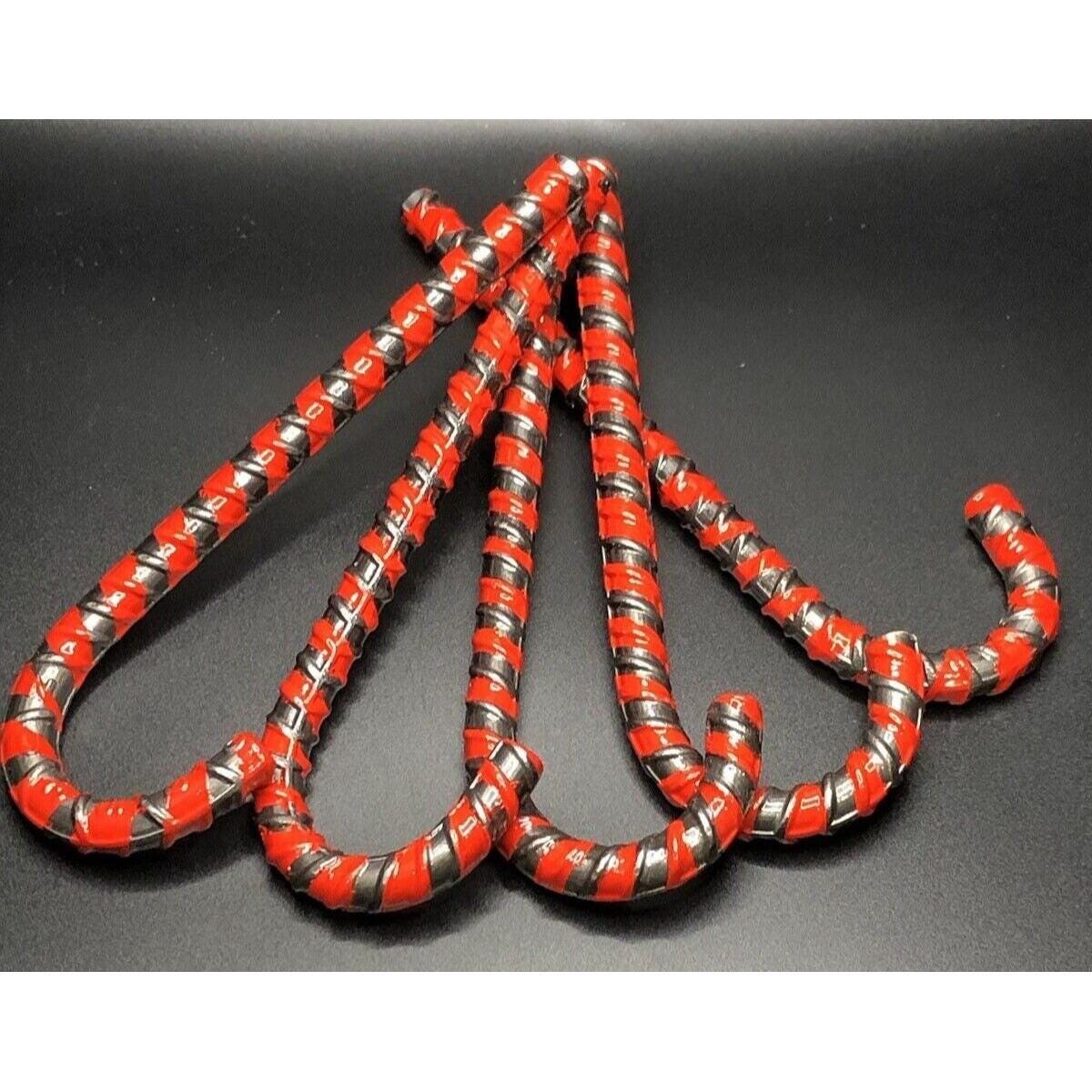 Iron Art Hand Bent Rebar Ornament Christmas Metal Candy Cane Red Striped