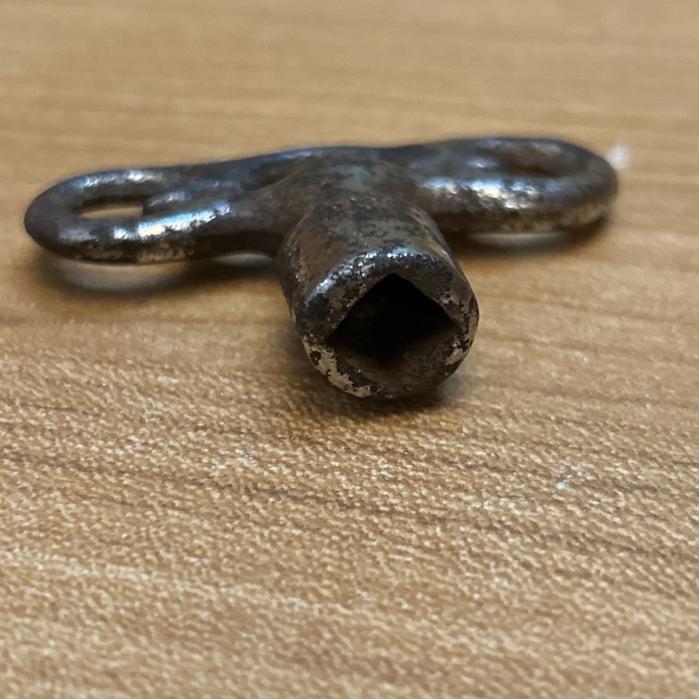 Vintage Silver Clock Winding Key - 1/4" Square